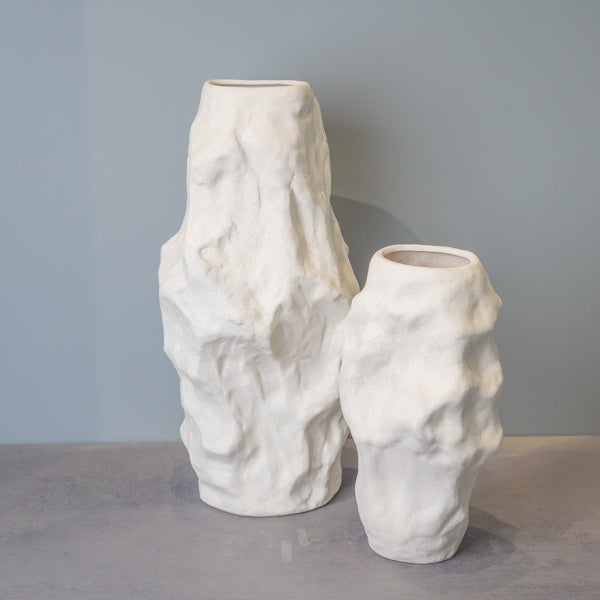 Irregular White Ceramic Vase