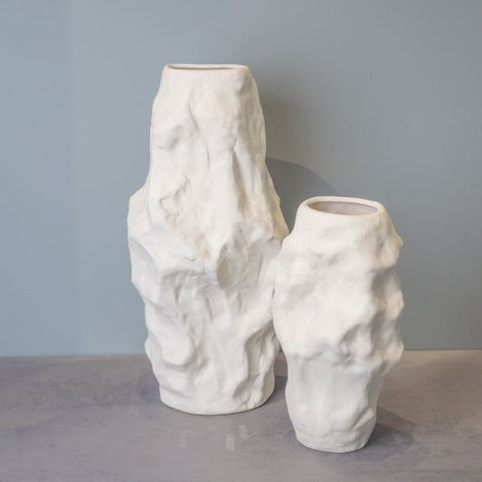 Irregular White Ceramic Vase