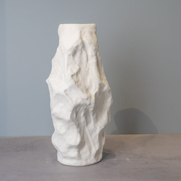 Irregular White Ceramic Vase