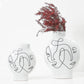 White & Black Hand-Painted Ceramic Vase