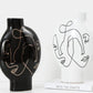 White & Black Hand-Painted Ceramic Vase