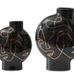White & Black Hand-Painted Ceramic Vase