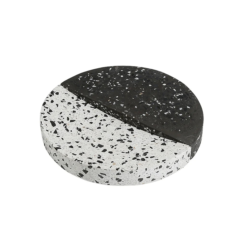 Black & White Terrazzo Decorative Plate