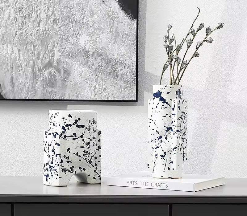 Blue Glazed Ceramic Vase
