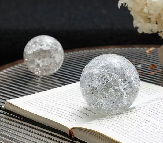Transparent Coral Ball – Handmade Glass Decor