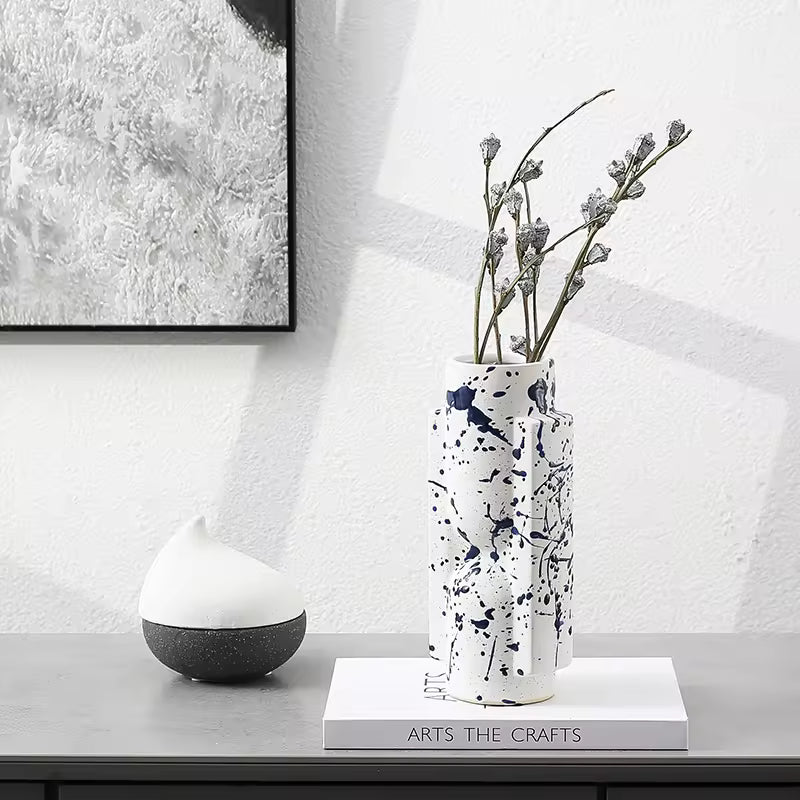 Blue Glazed Ceramic Vase