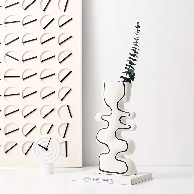 Hand-Painted Ceramic Wave Bottle
