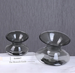 Grey Glass Spin Top Decoration