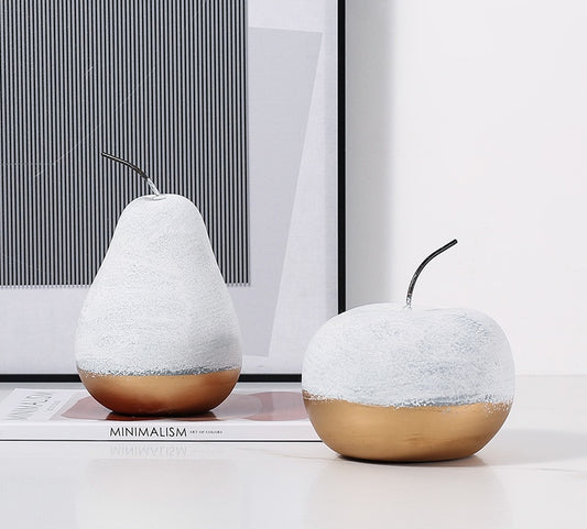 Golden Pear & Golden Apple Decorative Set